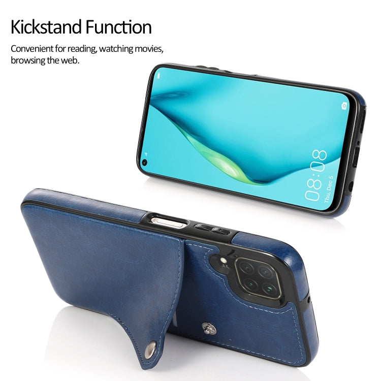 For Huawei P40 Lite Pure Color Oblique Card PU + TPU Phone Case