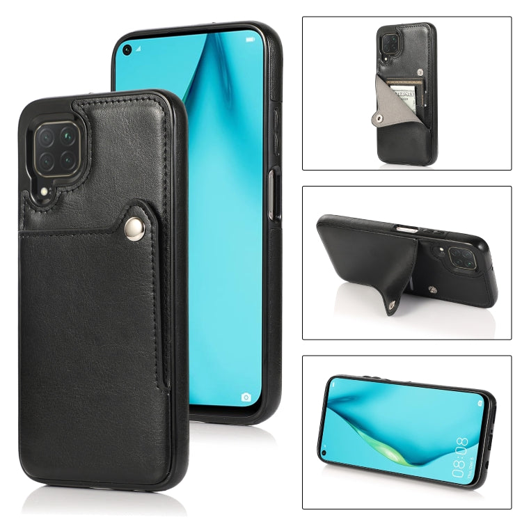 For Huawei P40 Lite Pure Color Oblique Card PU + TPU Phone Case