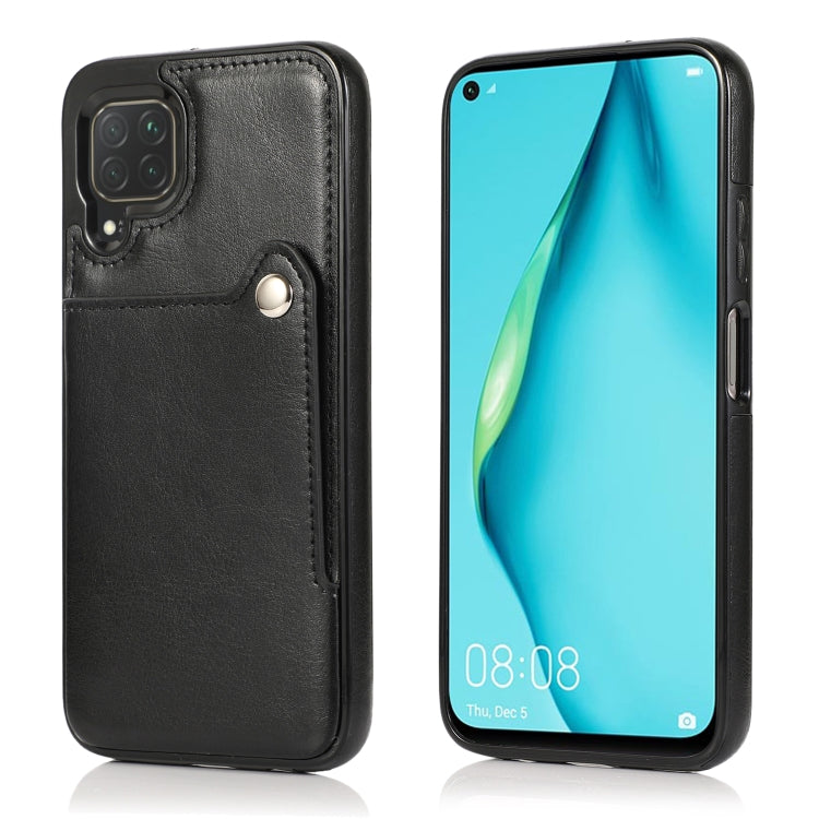 For Huawei P40 Lite Pure Color Oblique Card PU + TPU Phone Case