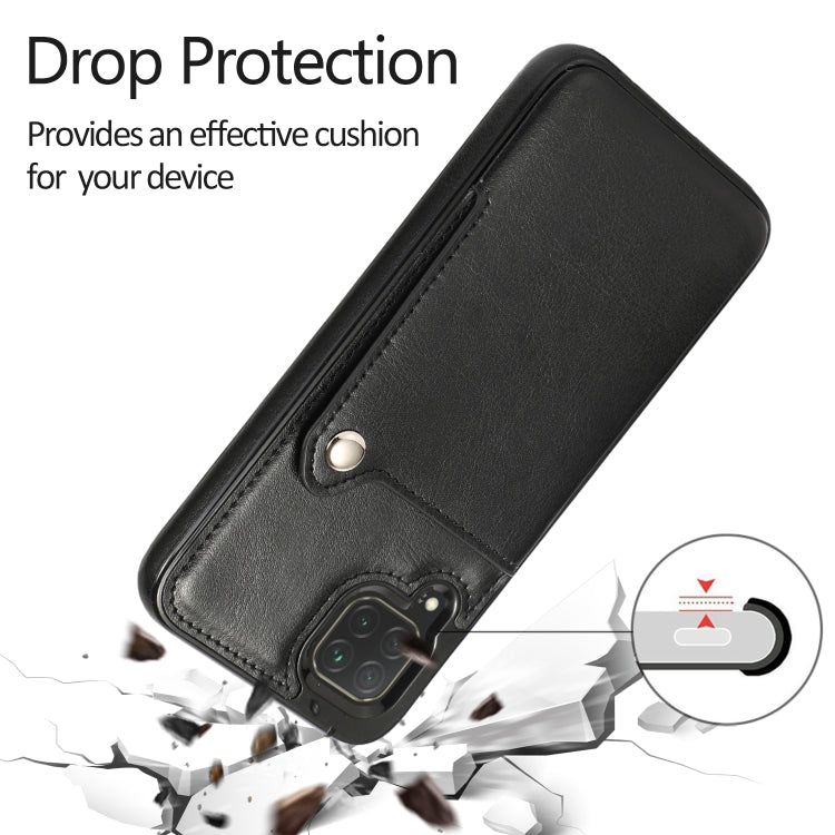 For Huawei P40 Lite Pure Color Oblique Card PU + TPU Phone Case