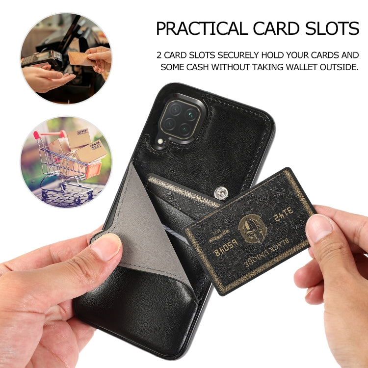 For Huawei P40 Lite Pure Color Oblique Card PU + TPU Phone Case