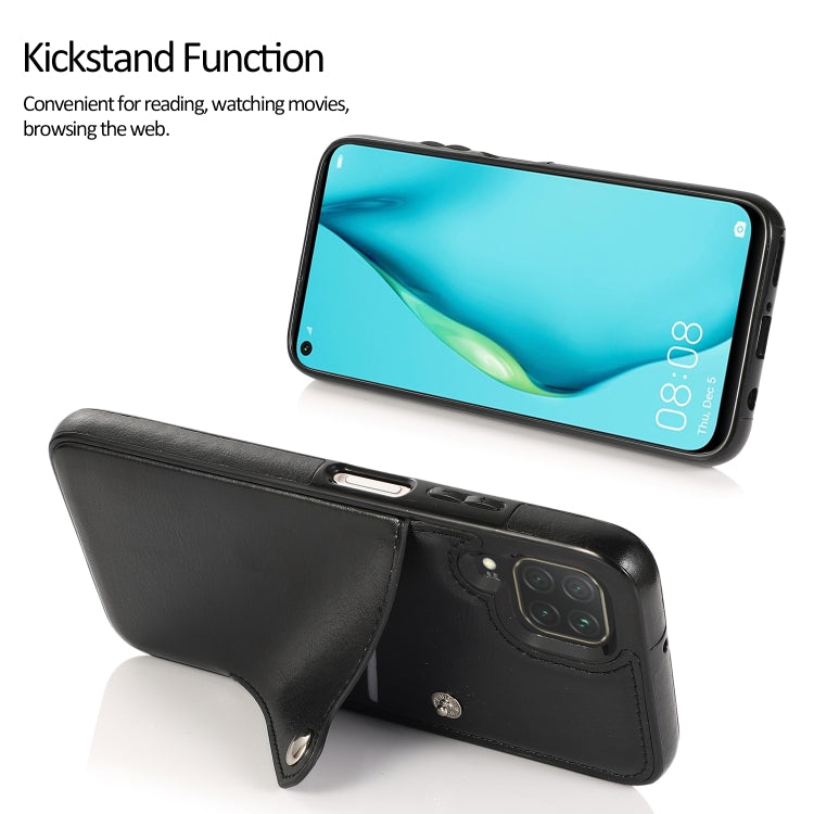 For Huawei P40 Lite Pure Color Oblique Card PU + TPU Phone Case