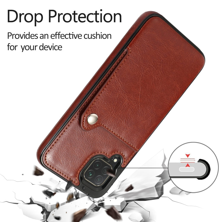 For Huawei P40 Lite Pure Color Oblique Card PU + TPU Phone Case