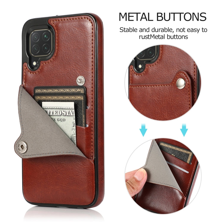 For Huawei P40 Lite Pure Color Oblique Card PU + TPU Phone Case