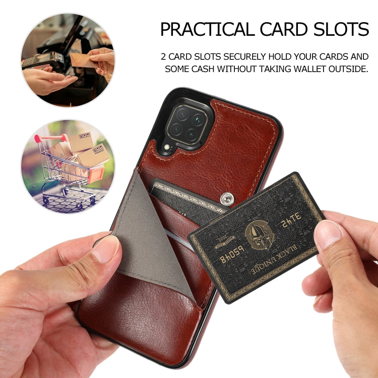 For Huawei P40 Lite Pure Color Oblique Card PU + TPU Phone Case