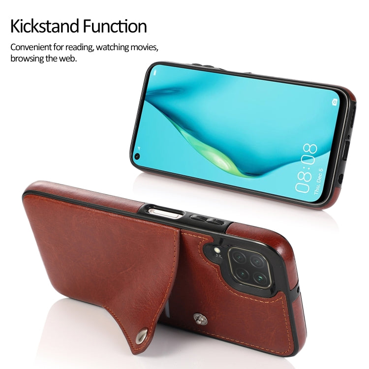 For Huawei P40 Lite Pure Color Oblique Card PU + TPU Phone Case