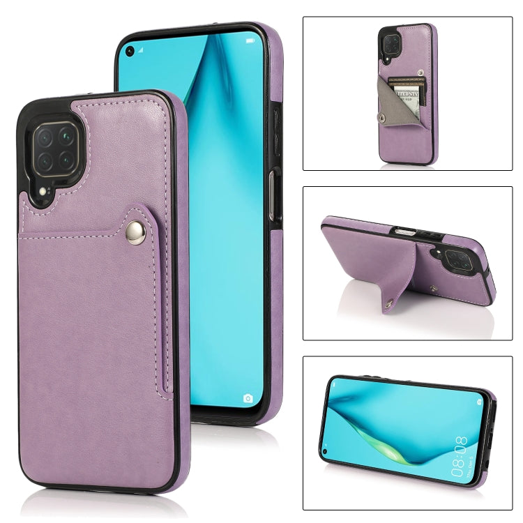 For Huawei P40 Lite Pure Color Oblique Card PU + TPU Phone Case