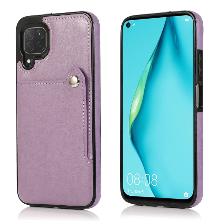 For Huawei P40 Lite Pure Color Oblique Card PU + TPU Phone Case