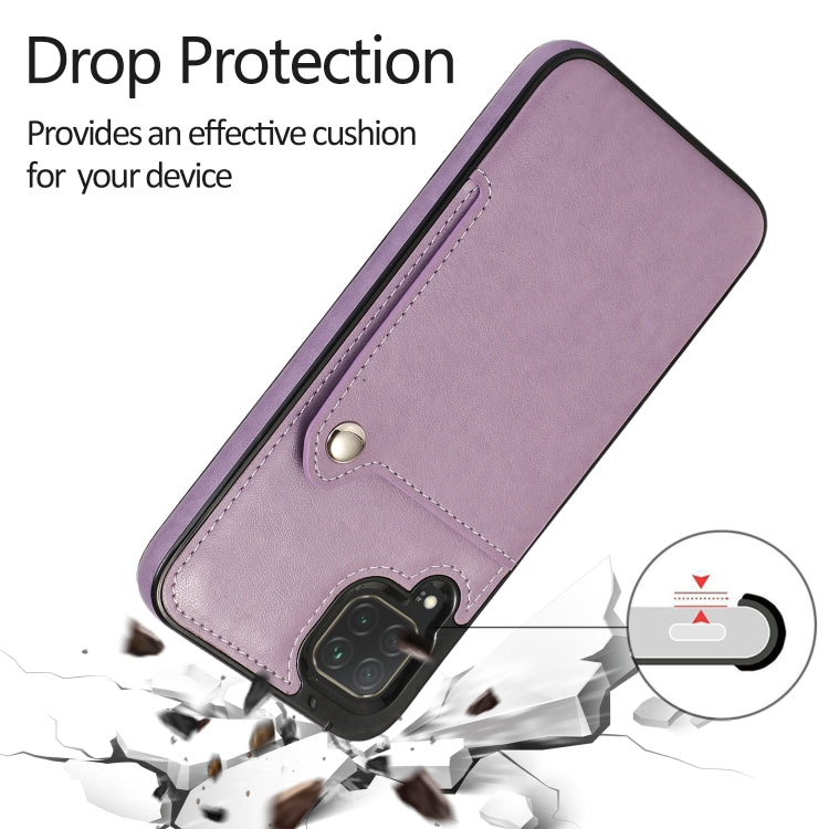 For Huawei P40 Lite Pure Color Oblique Card PU + TPU Phone Case