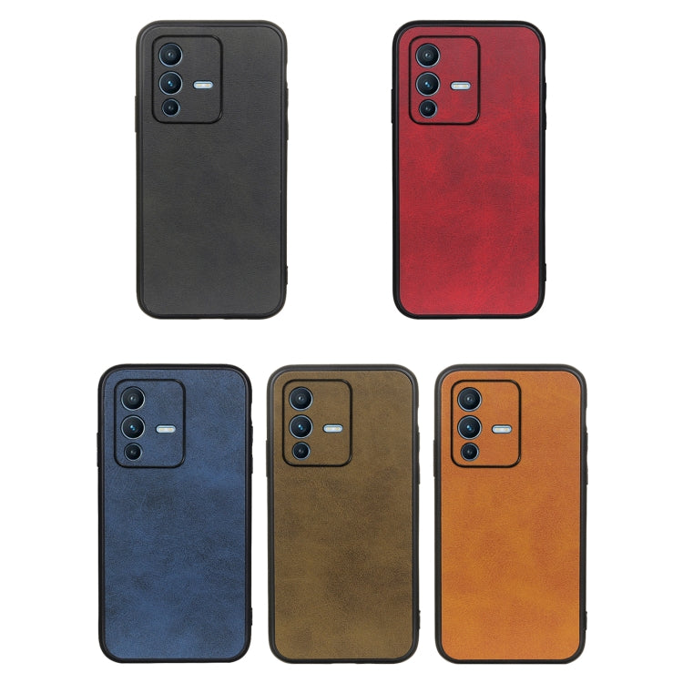 For vivo S12 Pro 5G/V23 Pro 5G Accurate Hole Two-color Calf Texture Shockproof Phone Case