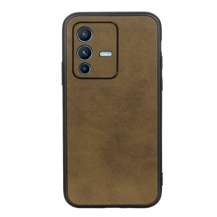 For vivo S12 Pro 5G/V23 Pro 5G Accurate Hole Two-color Calf Texture Shockproof Phone Case