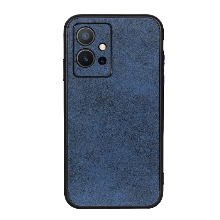 For vivo Y75 5G Accurate Hole Two-color Calf Texture Shockproof Phone Case
