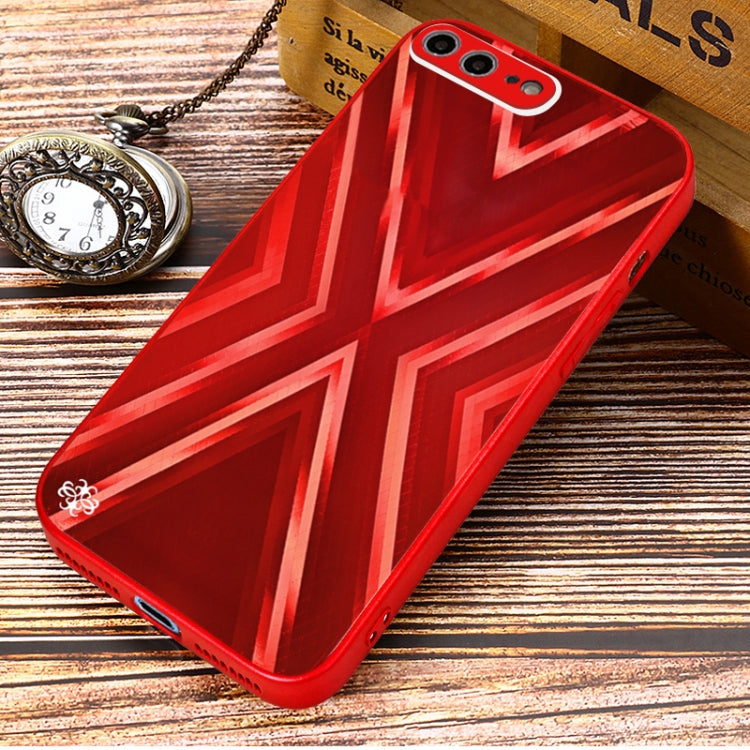 9XA Texture TPU + Tempered Glass Phone Case For iPhone 8 Plus / 7 Plus