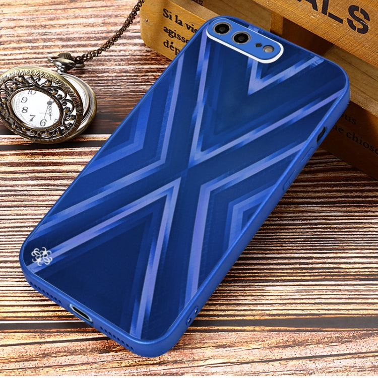 9XA Texture TPU + Tempered Glass Phone Case For iPhone 8 Plus / 7 Plus