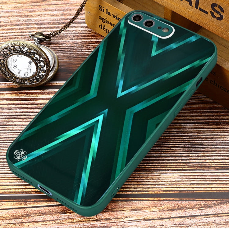 9XA Texture TPU + Tempered Glass Phone Case For iPhone 8 Plus / 7 Plus