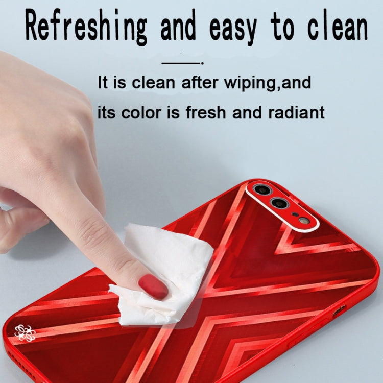 9XA Texture TPU + Tempered Glass Phone Case For iPhone 8 Plus / 7 Plus