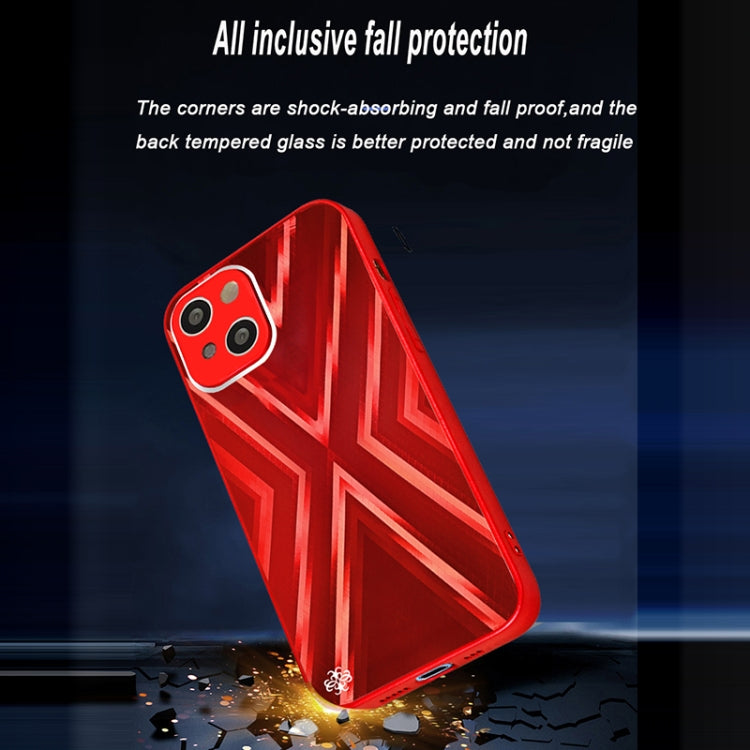 For iPhone 13 9XA Texture TPU + Tempered Glass Phone Case