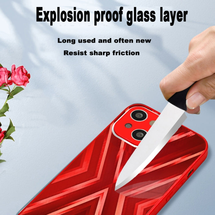 For iPhone 13 9XA Texture TPU + Tempered Glass Phone Case