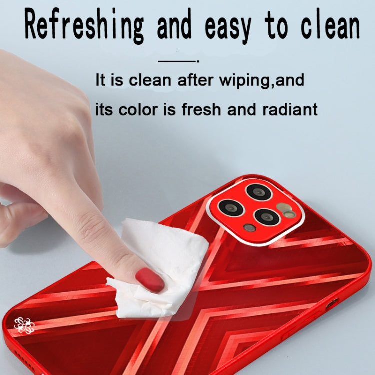 For iPhone 13 Pro Max 9XA Texture TPU + Tempered Glass Phone Case