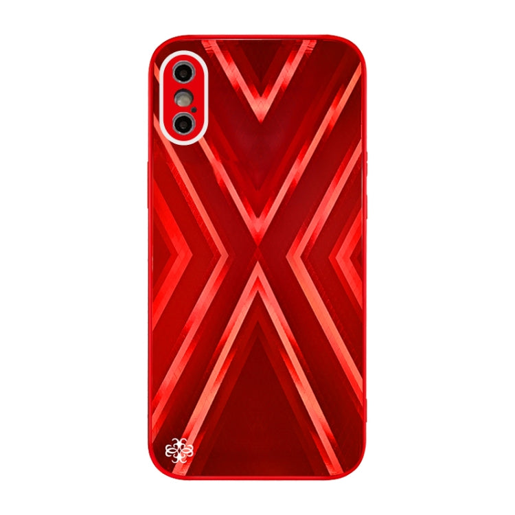 For iPhone X / XS 9XA Texture TPU + Tempered Glass Phone Case