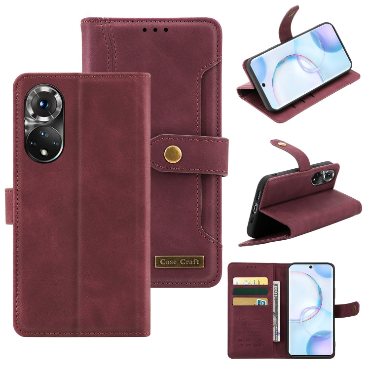 For Honor 50 Copper Buckle Leather Phone Case