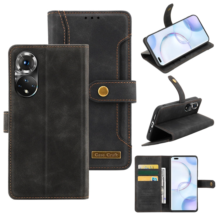 For Honor 50 Pro Copper Buckle Leather Phone Case