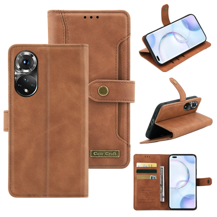 For Honor 50 Pro Copper Buckle Leather Phone Case
