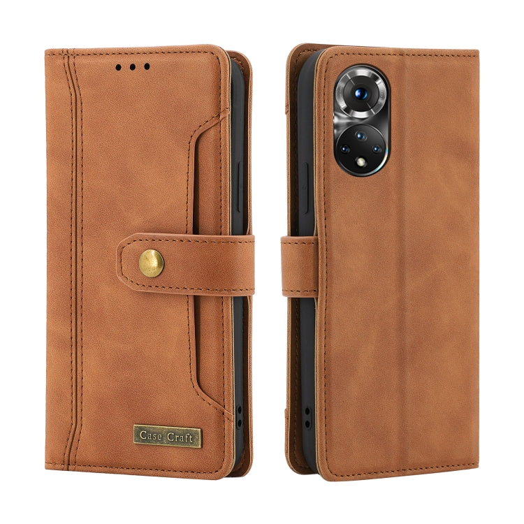 For Honor 50 Pro Copper Buckle Leather Phone Case