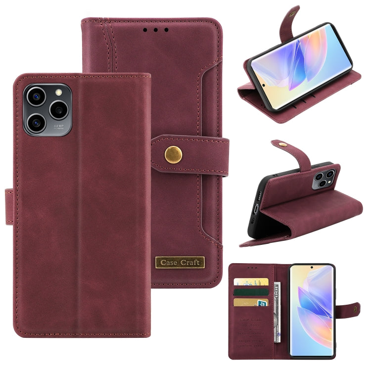 For Honor 60 SE Copper Buckle Leather Phone Case