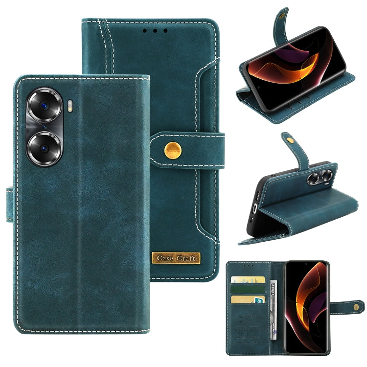 For Honor 60 Copper Buckle Leather Phone Case