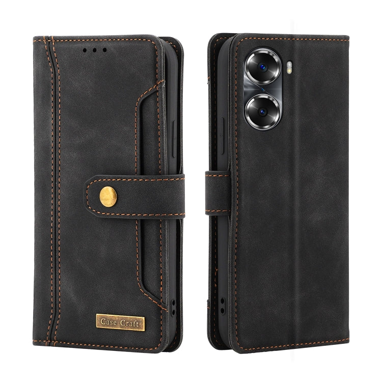 For Honor 60 Pro Copper Buckle Leather Phone Case