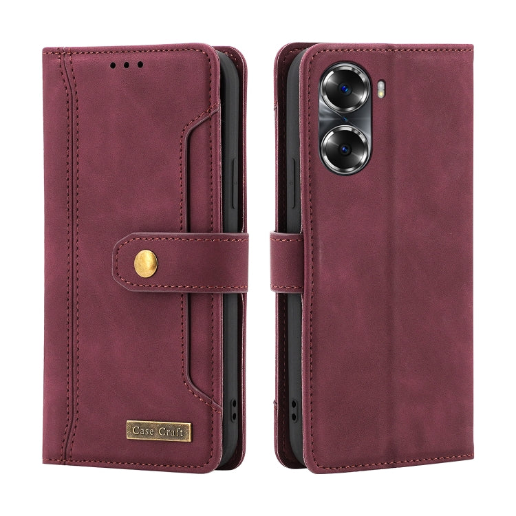 For Honor 60 Pro Copper Buckle Leather Phone Case
