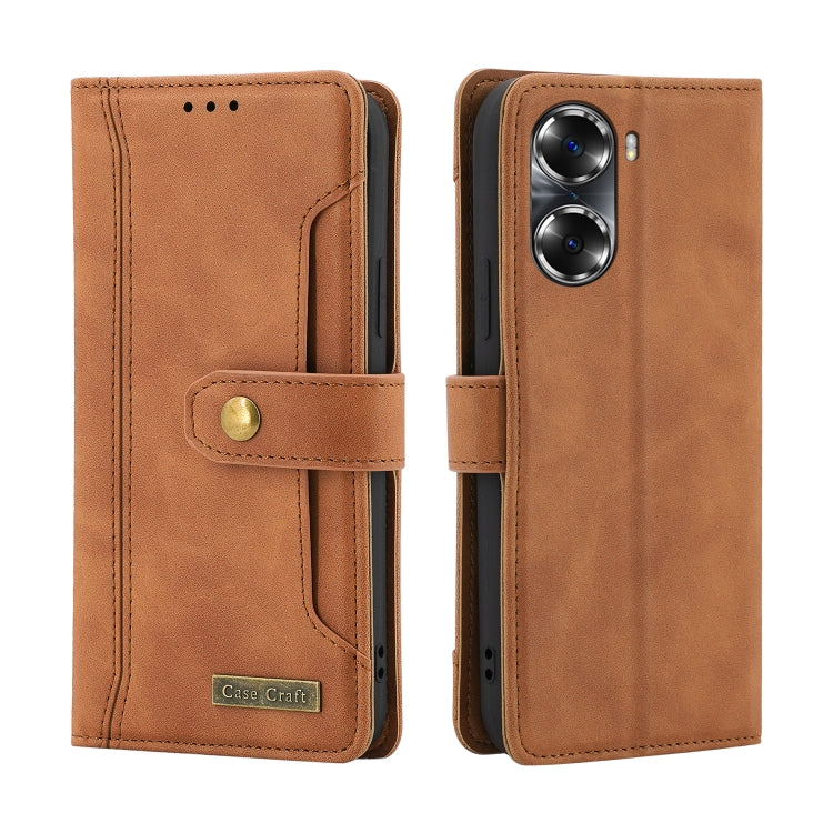 For Honor 60 Pro Copper Buckle Leather Phone Case