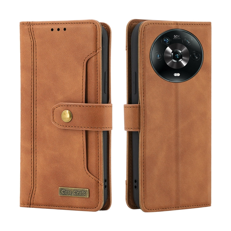 For Honor Magic4 Copper Buckle Leather Phone Case