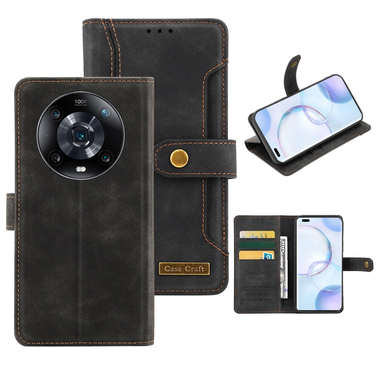 For Honor Magic4 Pro Copper Buckle Leather Phone Case