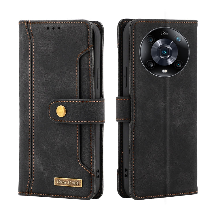 For Honor Magic4 Pro Copper Buckle Leather Phone Case