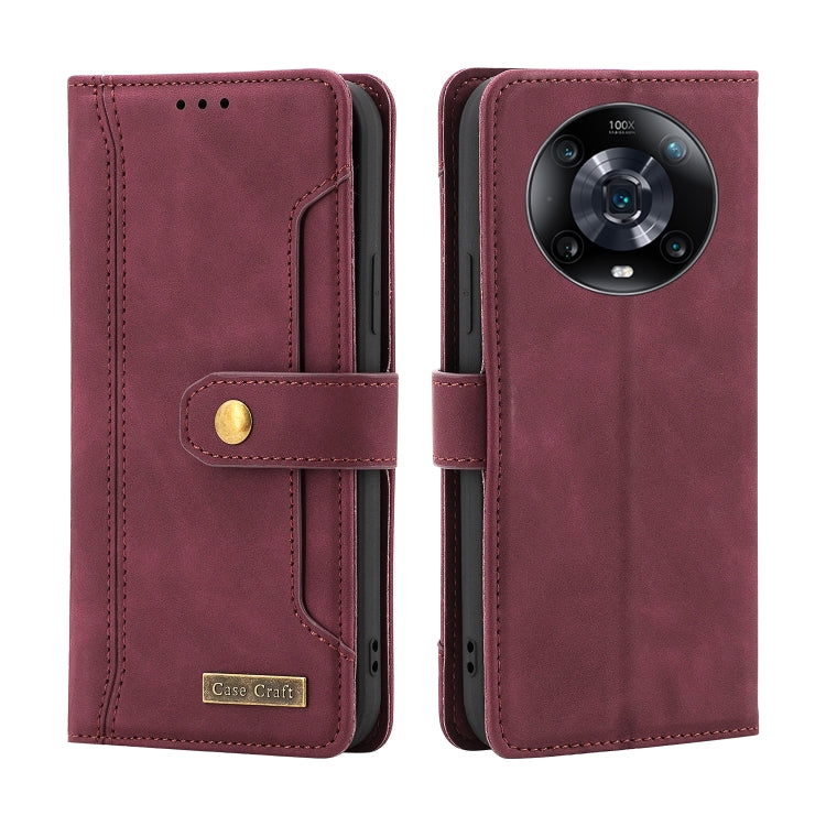For Honor Magic4 Pro Copper Buckle Leather Phone Case