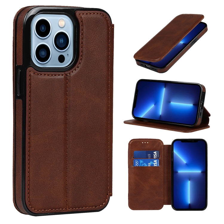 For iPhone 13 Pro Max Knight Magnetic Suction Leather Phone Case