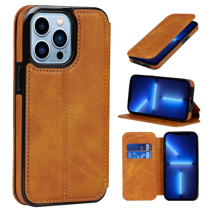 For iPhone 13 Pro Max Knight Magnetic Suction Leather Phone Case