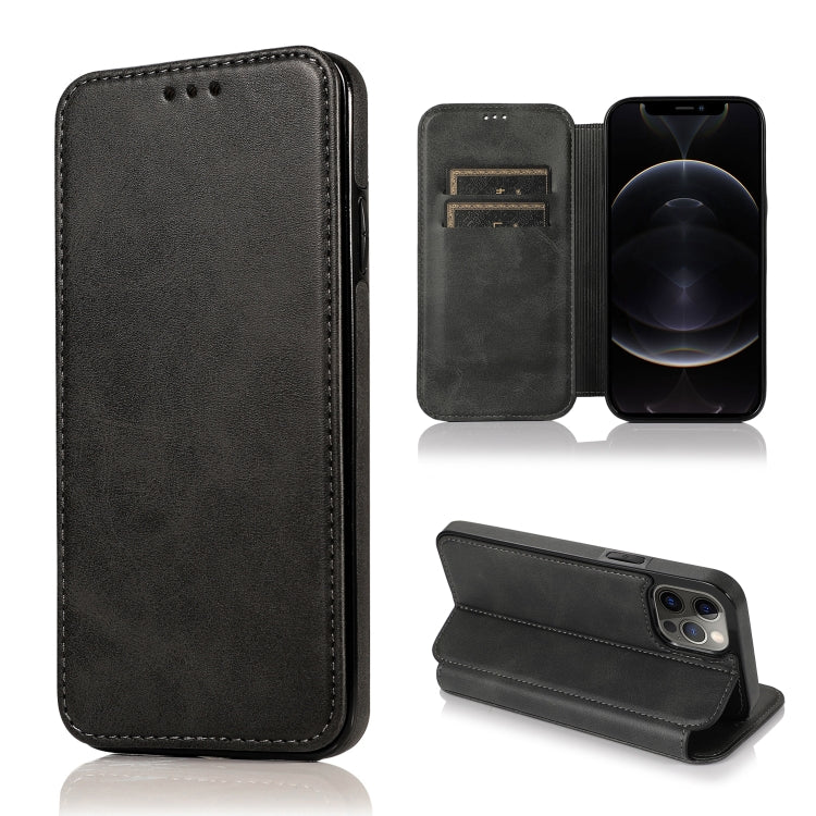 For iPhone 12 Pro Max Knight Magnetic Suction Leather Phone Case