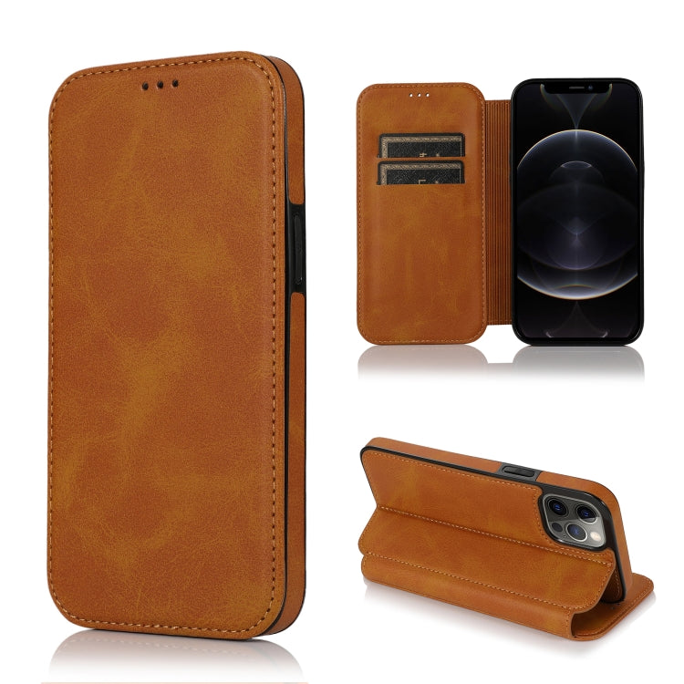 For iPhone 12 Pro Max Knight Magnetic Suction Leather Phone Case