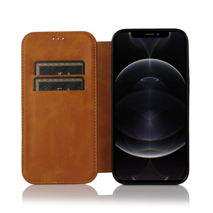 For iPhone 12 Pro Max Knight Magnetic Suction Leather Phone Case