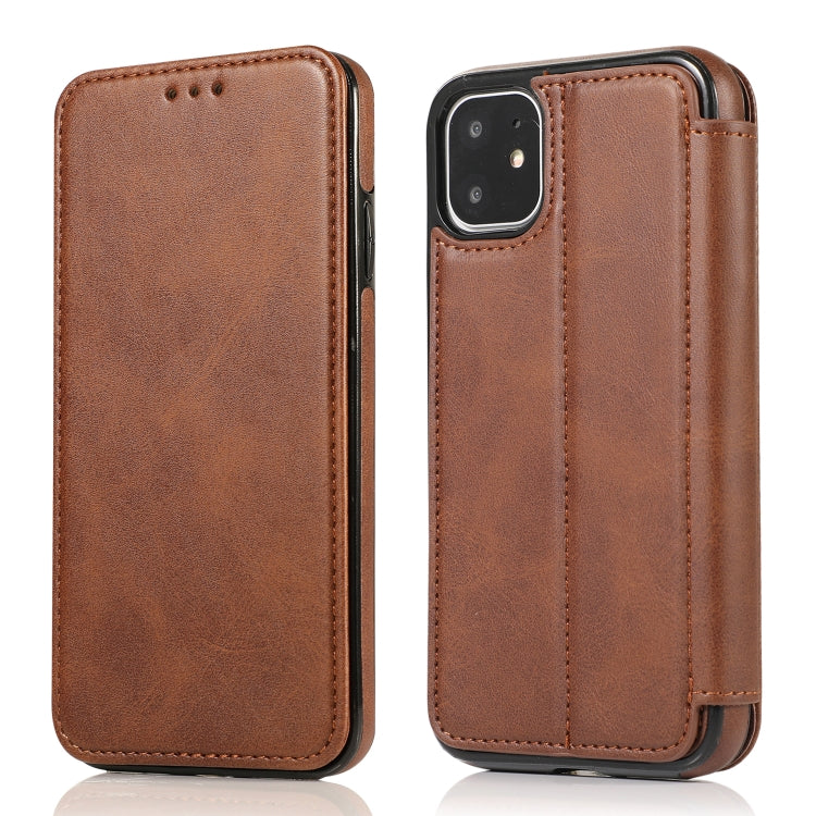 For iPhone 11 Knight Magnetic Suction Leather Phone Case