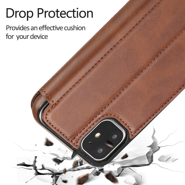For iPhone 11 Knight Magnetic Suction Leather Phone Case