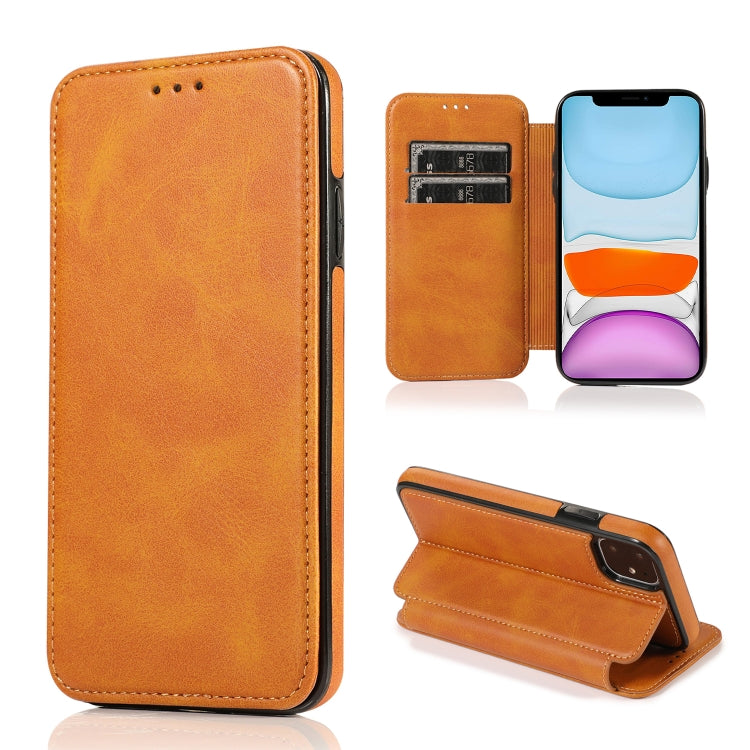 For iPhone 11 Knight Magnetic Suction Leather Phone Case