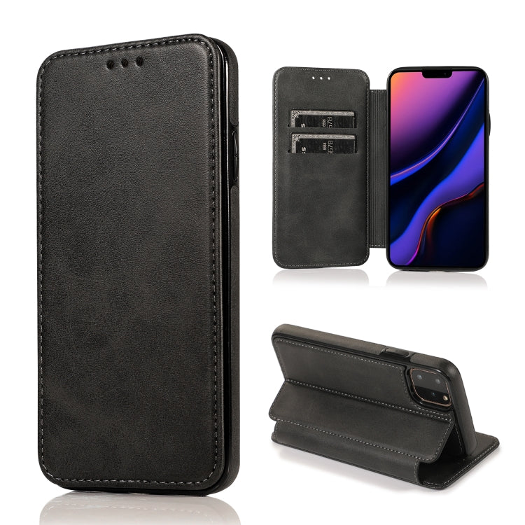 For iPhone 11 Pro Max Knight Magnetic Suction Leather Phone Case