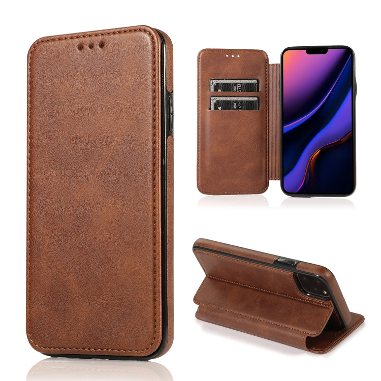 For iPhone 11 Pro Max Knight Magnetic Suction Leather Phone Case