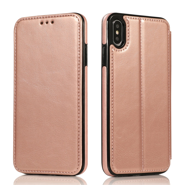 For iPhone X / XS Knight Magnetic Suction Leather Phone Case