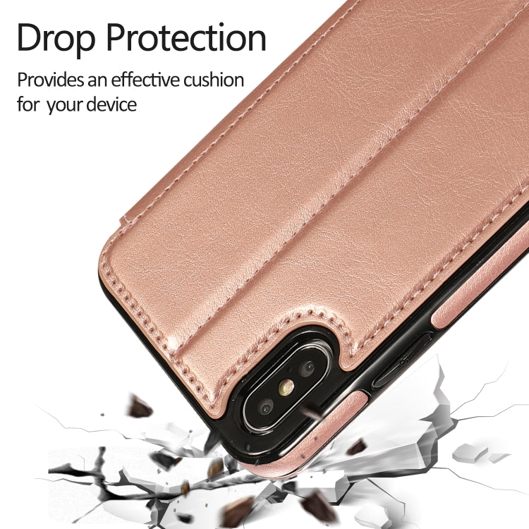 For iPhone X / XS Knight Magnetic Suction Leather Phone Case