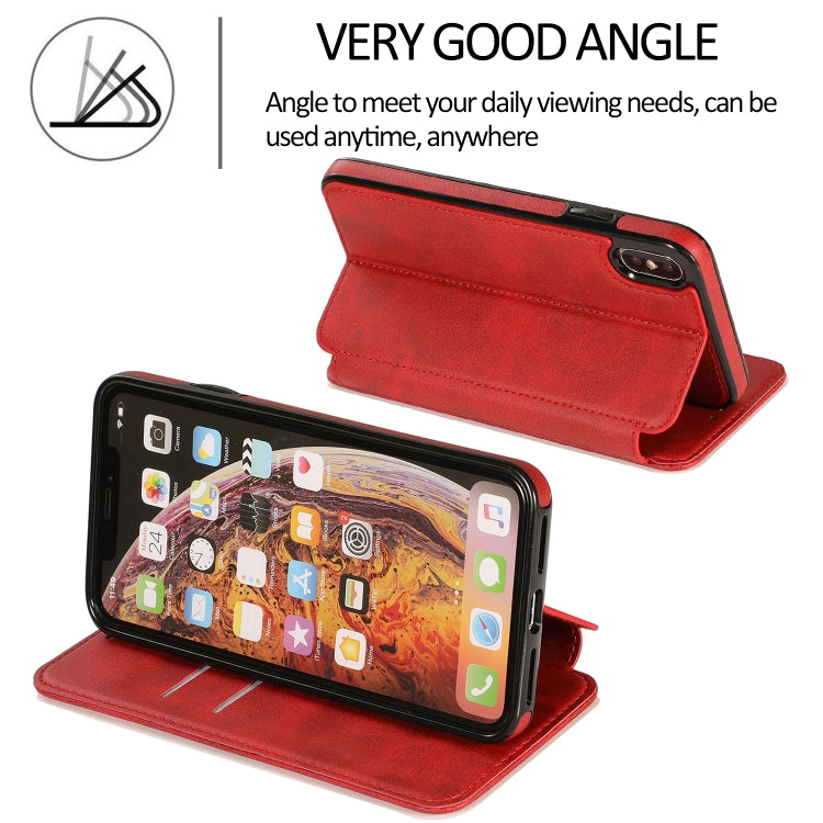 For iPhone X / XS Knight Magnetic Suction Leather Phone Case